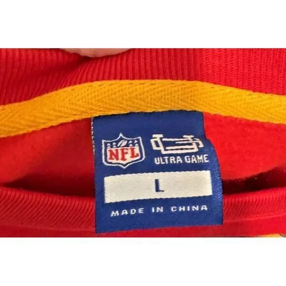 NFL Kansas‎ City Chiefs Adult Large Red Crewneck Sweatshirt UltraGame Vintage - Picture 7 of 8